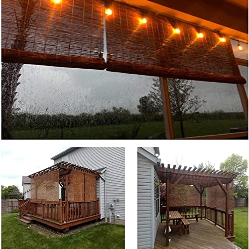 Outdoor Blinds Roll Up Shade,Bamboo Roll Up,Roman Roller Blinds,Reed Curtains With Lift,Sun Protection, Roller Blind For Indoor And Outdoor Retro Reed Curtain, Customizable-23×59In(Wxh)-Brown #TOP4