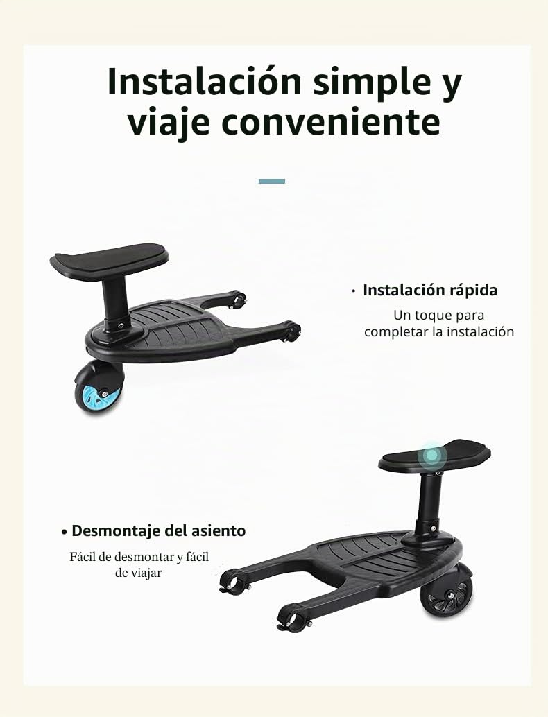 Comfort Wheel Board - Pedal para cochecito de bebé, adaptador para cochecito de bebé con asiento, puede acomodar a niños menores de 55 libras