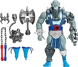 Masters of The Universe Origins & Thundercats 5.5 Inch Posable Action Figure Panthro, 1980s Crossover Toy, Removable Armor, Mace, Axe & Collector Card