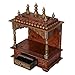 Home and Bazaar Wooden Temple Rajasthani Ethnic Handcrafted Mandir, Pooja Ghar Mandapam - 18x12x24 Inch Brown | Traditional Wood Pooja Mandir Hindu Temple for Home Décor Mandapam