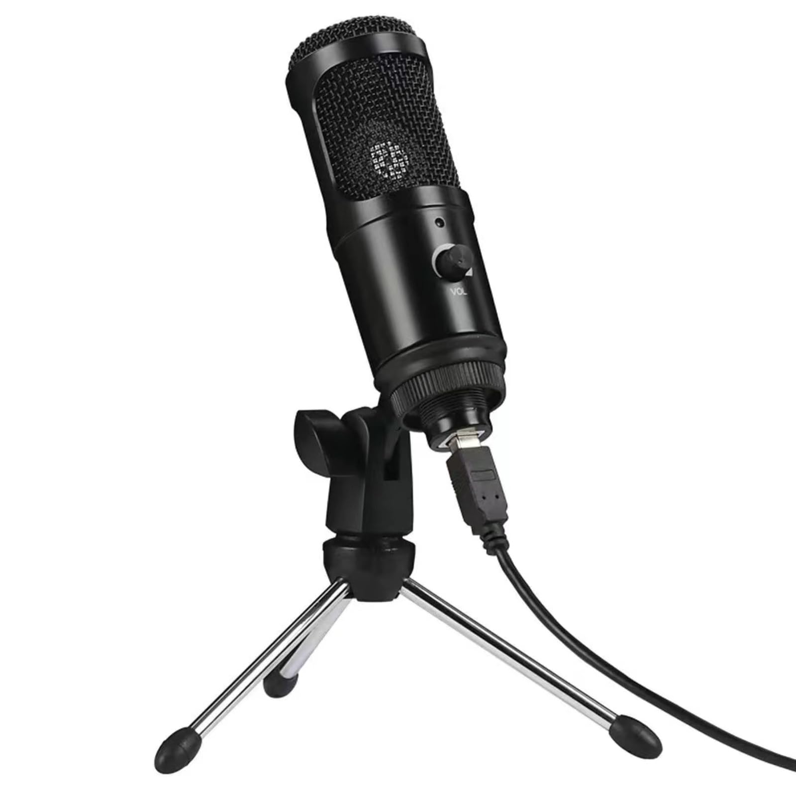 Yinmei USB Microphone,Metal Multipurpose Condenser Microphones for Laptop Computer PC Desktop Gaming Mic with Tripod Stand for Streaming Black