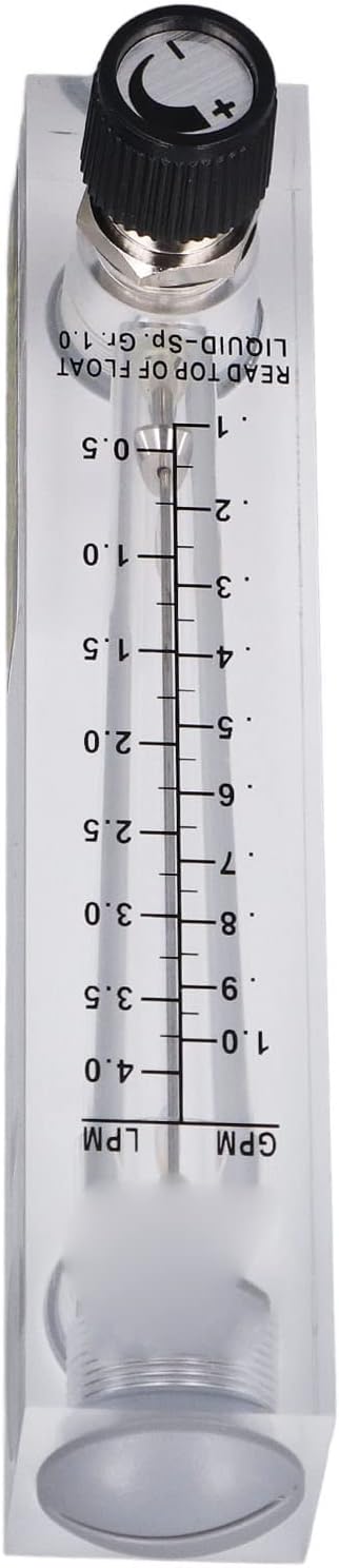 Panel Type Liquid Flowmeter 0.1-1GPM Adjustable Knob for Water Liquid Flow Measurement in Industrial Laboratory HVAC Systems