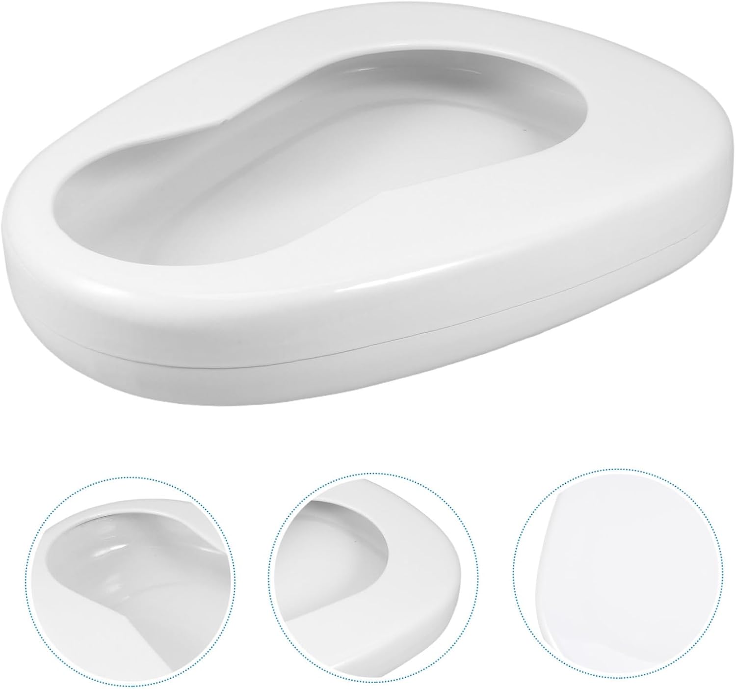 COLLBATH Portable Enamel Bed Pan for Bedridden Patients Convenient Bedside Urinal for Seniors Leakproof Design for Nighttime Use for Home Nursing Care