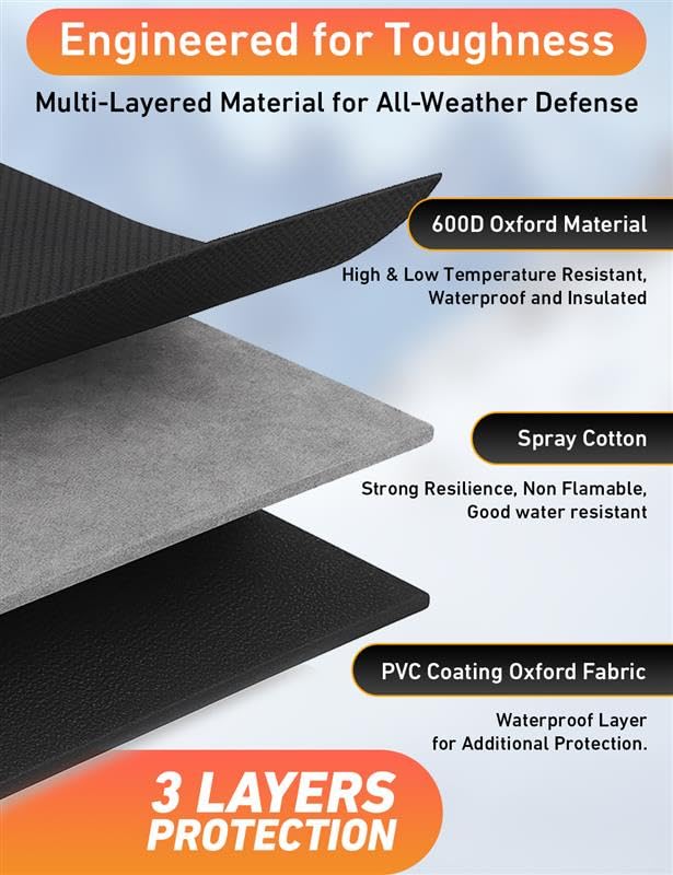 Image of EcoNour Car Snow Cover Compatible for Audi A3 A4 A5 A6 | Windshield Cover for Ice and Snow with S-Hook Straps | Heavy-Duty 600D Oxford Winter Car Cover, Waterproof & Anti-Slip