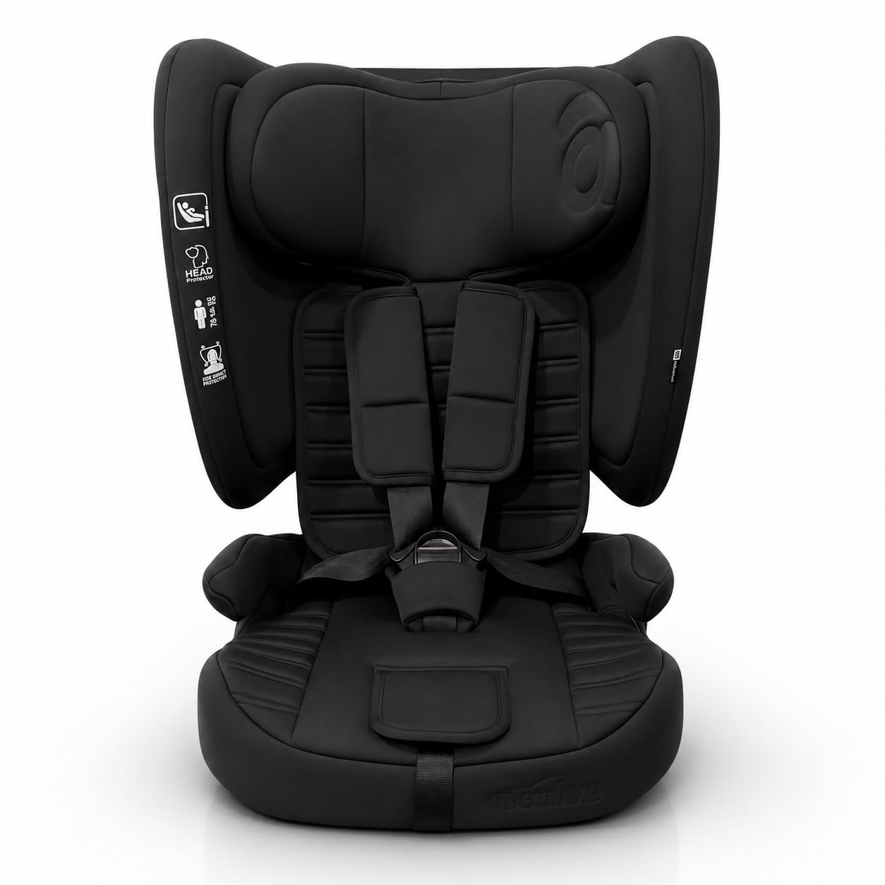 Silla de coche i-Size evolutiva 76-150 cm | Homologada ECE R129, arnés 5 puntos, respaldo reclinable y autoajustable, protección lateral | Neocare Negra Asalvo