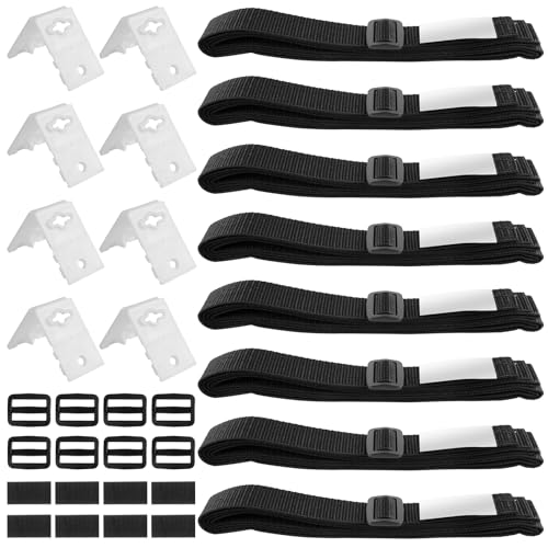 Bandas de sujeción para láminas de piscina solares, juego de 10 bandas de fijación y grapas, enrollador de piscina, dispositivo enrollable para sistema de enrollado móvil, para lonas de piscina