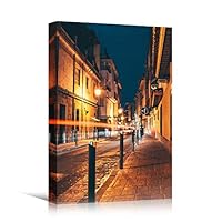 Canvas Wall Art Street Lights Cityscape Colorful Modern Multicolor Neon Photography Places - 12x18 inches