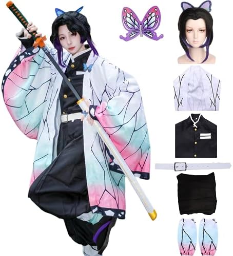 Buyoem Anime Cosplay Costume for Adult Robe Cloak Halloween Kimono Costume Set with Wig image 4