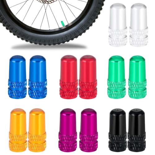 14 Pezzi Tappino Valvola Presta, Per Bicicletta Tappo Valvola Multi Colore Alluminio Aodizzato Presta, per Bicicletta Tappo Stile Francese Coperchi Antipolvere