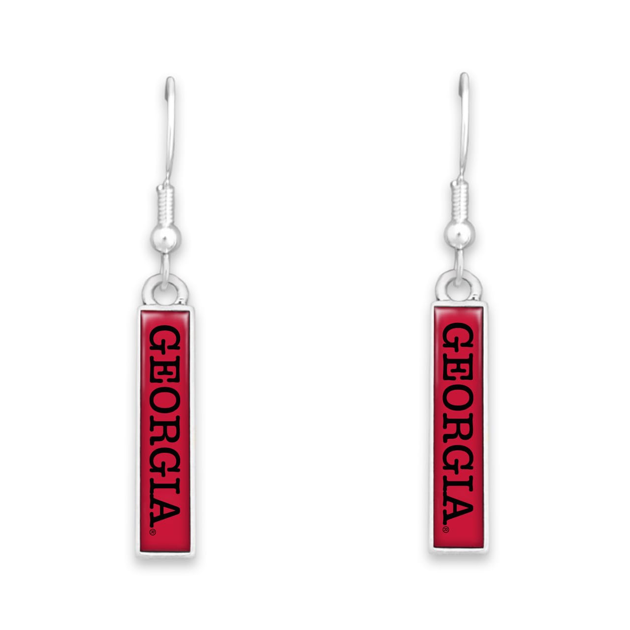 Georgia Bulldogs Nameplate Earrings Silver Jewelry Gift UGA