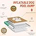 FBSPORT Inflatable Dog Boat Ramp Floating Dock Water Ladder for Pool, Boat, Non-Slip EVA Floating Ladder Pool Ramp for Dog Up to 220 LBs, Safe & Easy Access