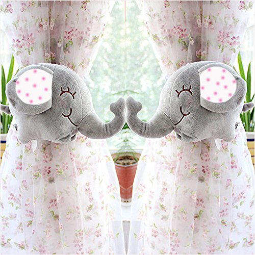 GREENEARTH Drapery curtains Clip Bind for curtain drapes/panels curtain buckle curtain decoration Kids Art Craft Display- cute cartoon elephent gift ideal 2pcs(silver)