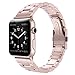 Simpeak Slim Band Compatible with Apple Watch Series 7 41mm, Women Men Solid Stainless Steel Business Band Strap Replacement for iWatch Series 6 SE 5 4 (40mm) Series 3 2 1 (38mm), Rose Gold