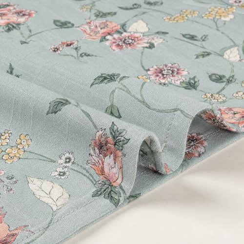 Image of la'amour 100% Cotton Elastic Fitted Bedsheets with 2 King Size Pillow Covers Double Bed with All Around Elastic Supersoft Size - 72 King Sizex78+10 inches Sage Green Floral 200 tc - 220 tc
