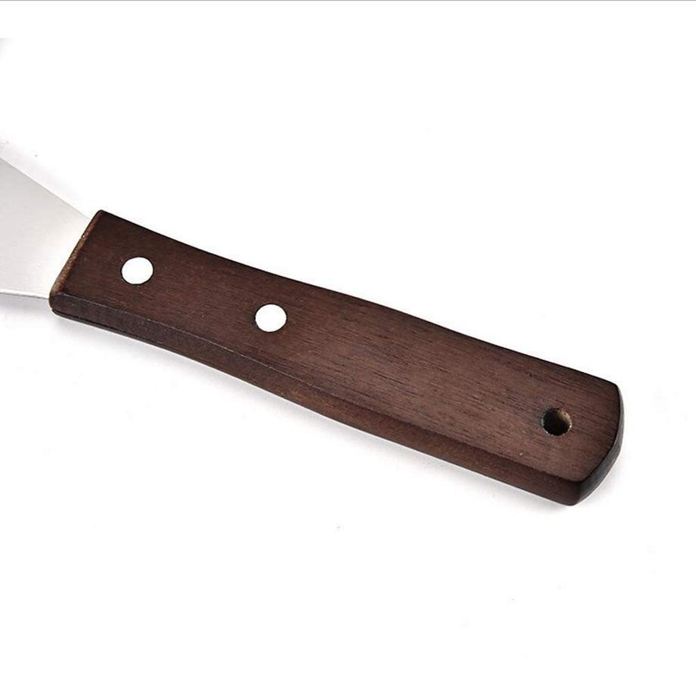 Espátula de glaseado de acero inoxidable con mango de madera de 6 pulgadas
