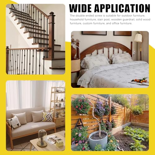 Mardatt Hanger Bolts, 120 Stück M4 M6 Stockschraube Doppelseitige Schrauben, Verzinkte Aufhänger Schrauben Bolzen für Möbel, M4x25, M4x30, M6x30, M6x35, M6x40, M6x50, M6x60