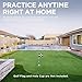 KINGTOP Golf Flagpole with Ball Retrieval, Portable Two-Section Design, Stylish Black & White Striped Coated - Perfect for Home Putting Greens & Golf Clubs, 1-Pack