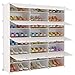 KOUSI Portable Shoe Rack Organizer 48 Pair Tower Shelf Storage Cabinet Stand Expandable for Heels, Boots, Slippers， 8 Tier White