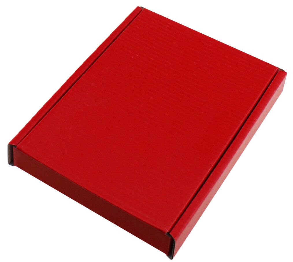 MEG4TEC 50 Pack Shipping Coloured Boxes A6/C6 Cardboard Large Letter PIP Mailing Gift Box (Red, C6 (16cm x 11cm x 2cm))