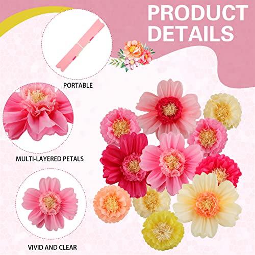 Image of Crowye 36 Pcs Large Colorful Tissue Paper Flowers Decorations Giant Fiesta Craft Crepe Paper Flowers for Wall Decor Backdrop Mexican Wedding Birthday Carnival School Party (10'' 20'',Fresh Color)