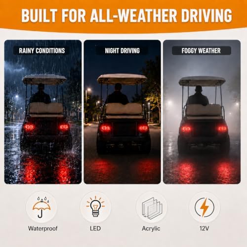 Golf Cart LED TailLights for Club Car Precedent 2004-Up and Tempo 2018-Up - 5