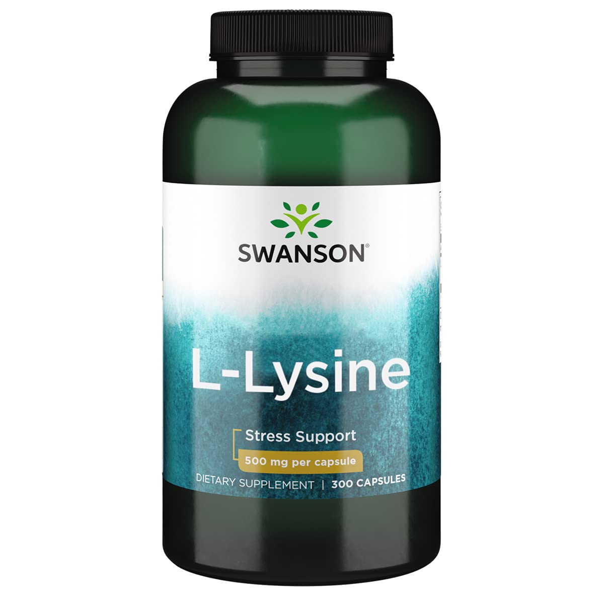 Swanson Free Form L-Lysine - Natural Supplement Promoting Stress Support & Nervous System Health - May Promote Calm Mood & Relaxation - (300 Capsules, 500mg Each)