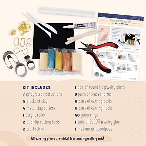 DOODLE HOG Polymer Clay Earring Making Kit, Gift for Teens and Adults, Make 12 Earrings, Jewelry Making Supplies for Kids and Adults - Arts and Crafts for Kids Ages 8-12 Girls