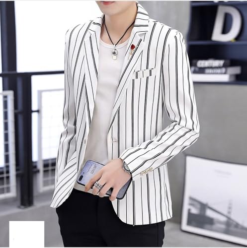 Veste à Rayures Hommes Blazer Smoking Revers Cranté Chic - 4