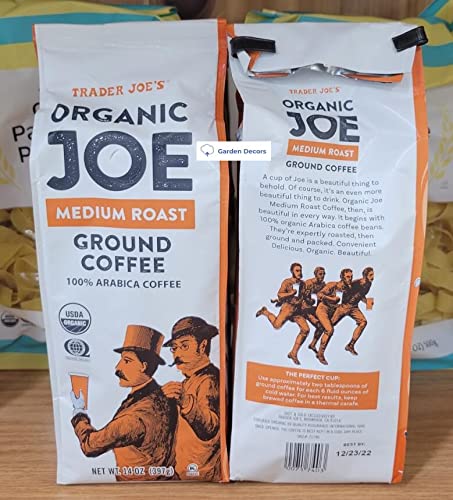 Trader Joe’s Organic Medium Roast Ground Coffee 14oz 397g (Two Bags)