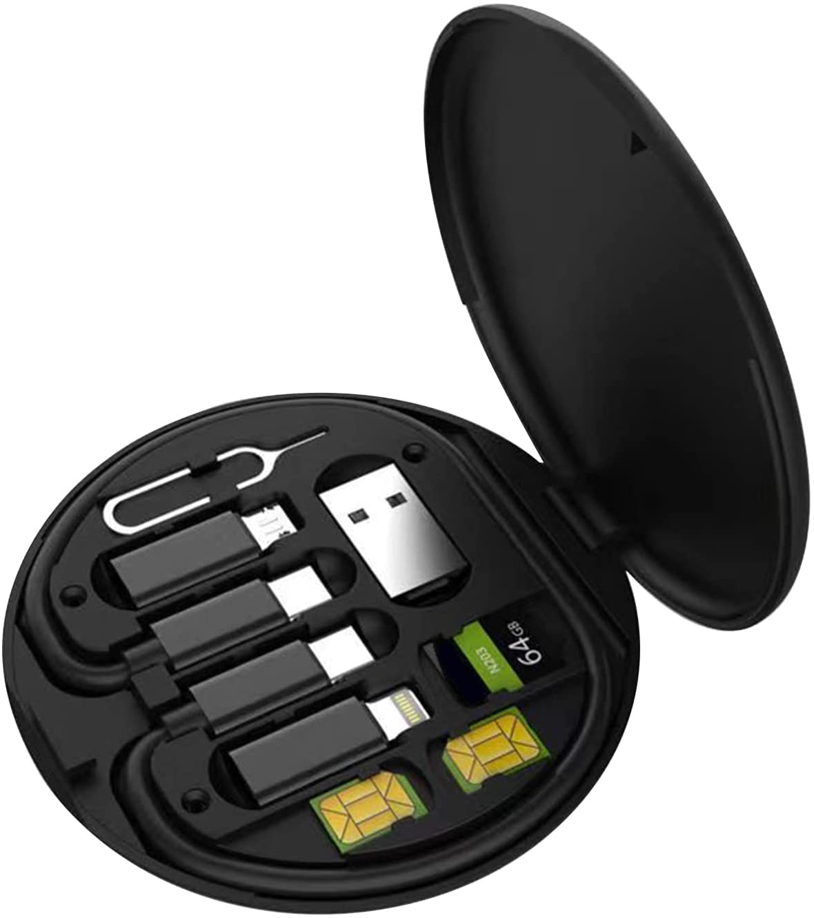 Multifunctional Cable Storage Box, USB Adapter Kit Cable Card,Multi-Type Charging Cable Case Convertor USB C to Lightning Type C Micro Adapter Data Transfer Contains Card Slot for Traveling (B0BZQ8KRC6) Amazon Price History, Amazon Price Tracker