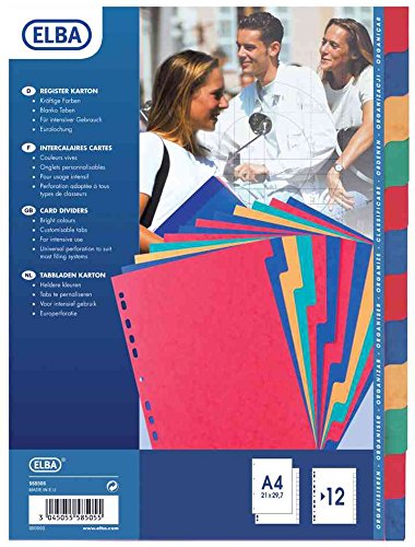 Elba 100204927 in plastica taben Register, A4, 5 pezzi