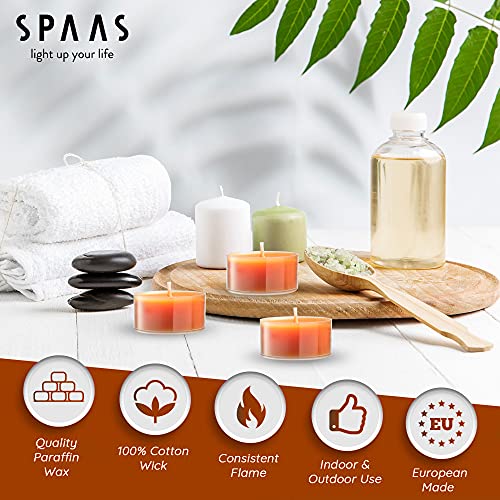 Spaas Scented Tea Lights Candles In Clear Cups - Exotic Fruits Fragrance | Premium Long Burning Scented Tealight Candles For Spa, Romantic Décor, Meditation, Dinner, And Home Décor | Pack Of 24 #TOP1