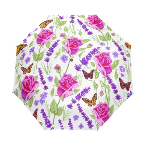Parapluie pliable automatique rose lavande GAIREG anti-pluie compact