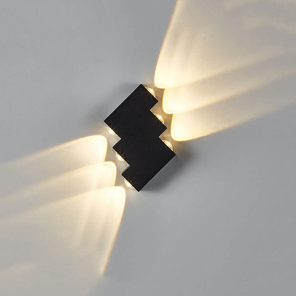SXSCARKX Modern Minimalist Outdoor Wall Sconce Black Matte Finish Light Waterproof, Rainproof and Rustproof Lamp for Corridors, Entrances Courtyards Up Down Lantern