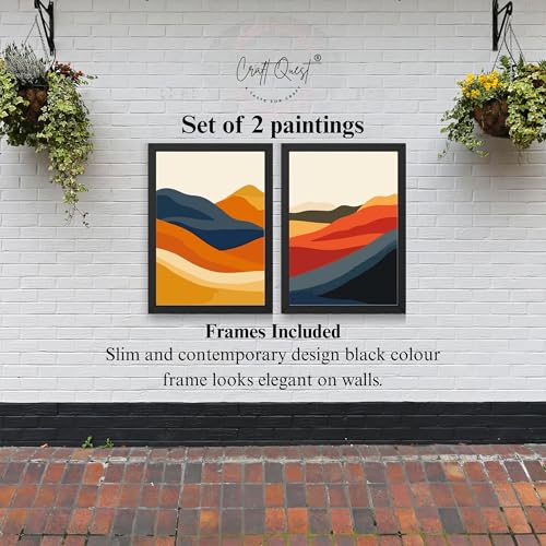 Image of CRAFT QUEST Set of 2 piece of Wall Art poster Frame Painting for Wall Decoration With Acrylic Glass, living room, Home Office, Restraunt (Black, 10 X 13 Inches)
