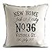 Toll2452 Spersonalizowana nowa domowa przeprowadzka poszewka na poduszkę poszewka na poduszkę dom ocieplenie prezent w stylu vintage prezent dekoracja domu numer poduszka