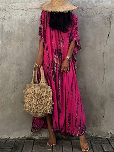 Image of Kaftan Dresses for Women Plus Size Summer Beach Dress with Print and Swim Cover Ups
