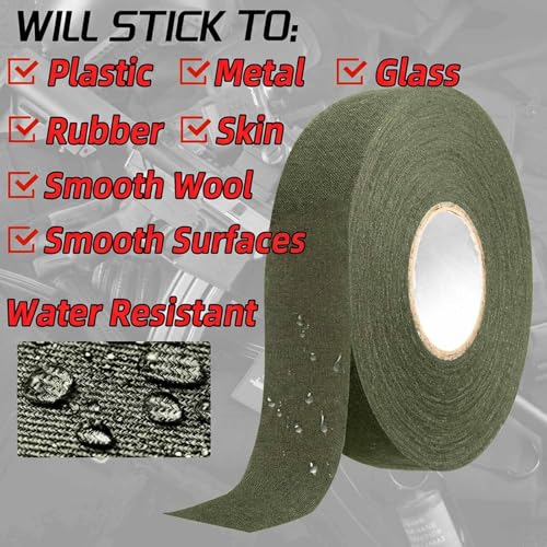 Tactical Tapes, 1 Inch x 27.34 Yards Goon Grip Tapes, Multipurpose Wrap Tape for Guns, Handgun, Rifle, Hockey, Lacrosse, Baseball, Softball Bats, Sport Handle, Gardening Tools (OD Green)