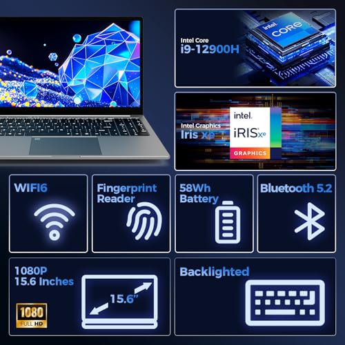 Image of TOPGRO 15.6 inch Gaming Laptop Computer, 12th Core i9-12900H(14C /20T,Up to 5.0GHz), 32GB RAM /1TB NVMe SSD, FHD 1080P Display, Win11 Pro, WIFI6 /BT5.2 /Backlit KB /Fingerprint Mouse&Mouse Pad Included