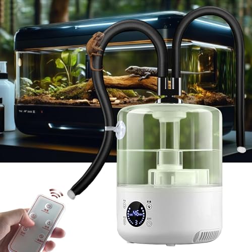 3.5L Reptilien Luftbefeuchter Terrarium, Ultraschall Nebelmaschine mit Doppelrohr & Fernbedienung, Leiser Fogger, 3-Stufen, Trockenlaufschutz, für Reptilien, Amphibien, Growbox 3.5L Reptilien Luftbefeuchter Terrarium, Ultraschall Nebelmaschine mit Doppelrohr & Fernbedienung, Leiser Fogger, 3-Stufen, Trockenlaufschutz, für Reptilien, Amphibien, Growbox