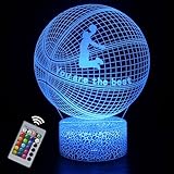 INTUPGD Regalo de baloncesto, Luz de noche Basketball 3d LED lámpara con control remoto 16 colores que cambia para Niños Niñas