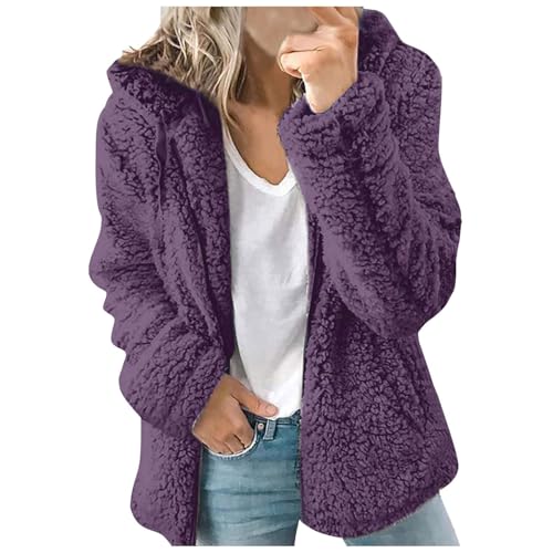 Veste polaire femme contre le froid avec fermeture éclair et capuche
