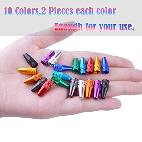 Bronagrand 20Pcs Multi-Color Anodized Machined Aluminum Alloy Bicycle Bike Tire Valve Caps Dust Covers French Style Presta Valve Cap #TOP4