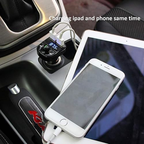 Image of CAR-X8 Bluetooth FM Transmitter Kit for Hands-Free Call Receiver /Music Player /Call Receiver /Fast Mobile Charger Ports for All Phones with 3.1A Quick Charge Dual USB Car Charger
