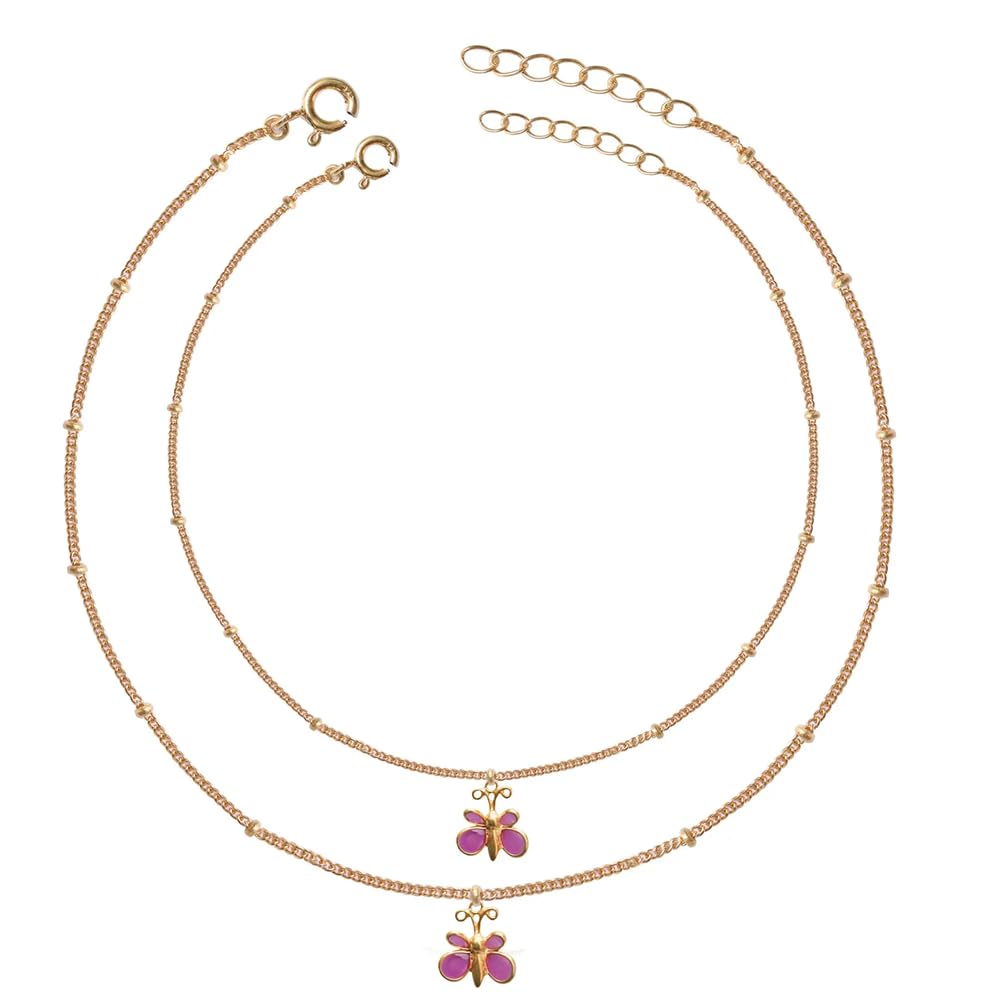 Unniyarcha Gold Plated Silver 92.5 Butterfly Anklet In for Women Pure Silver 925, Sterling Silver Jewellery with Certificate of Authenticity & 925 Silver Anklet for Women (B0D3M2LSV5) Amazon Price History, Amazon Price Tracker