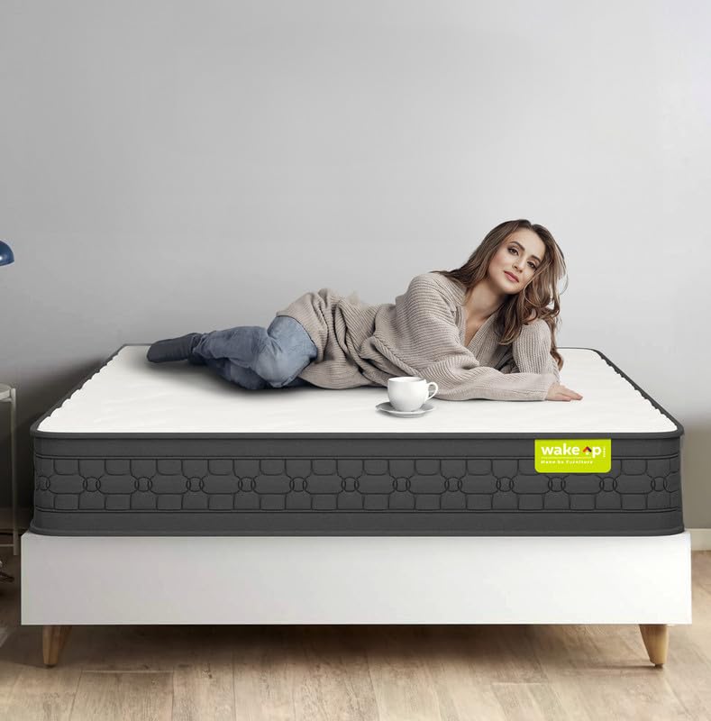 Wakeup India | Luxuriate Hybrid Mattress | Memory Foam with Pocket Spring | 10 Years Warranty | King Size 78x70x8 Inch Mattress | Medium Firm
