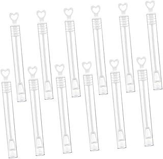 Gogogmee 12pcs Love Bubble Water Bottle Bubble Wands for Kids Out Door Toys Kids Summer Toys Love Heart Bubble Wands Refillable Bubble Wand Wedding Bubble Wand Child Plastic White Air Soap
