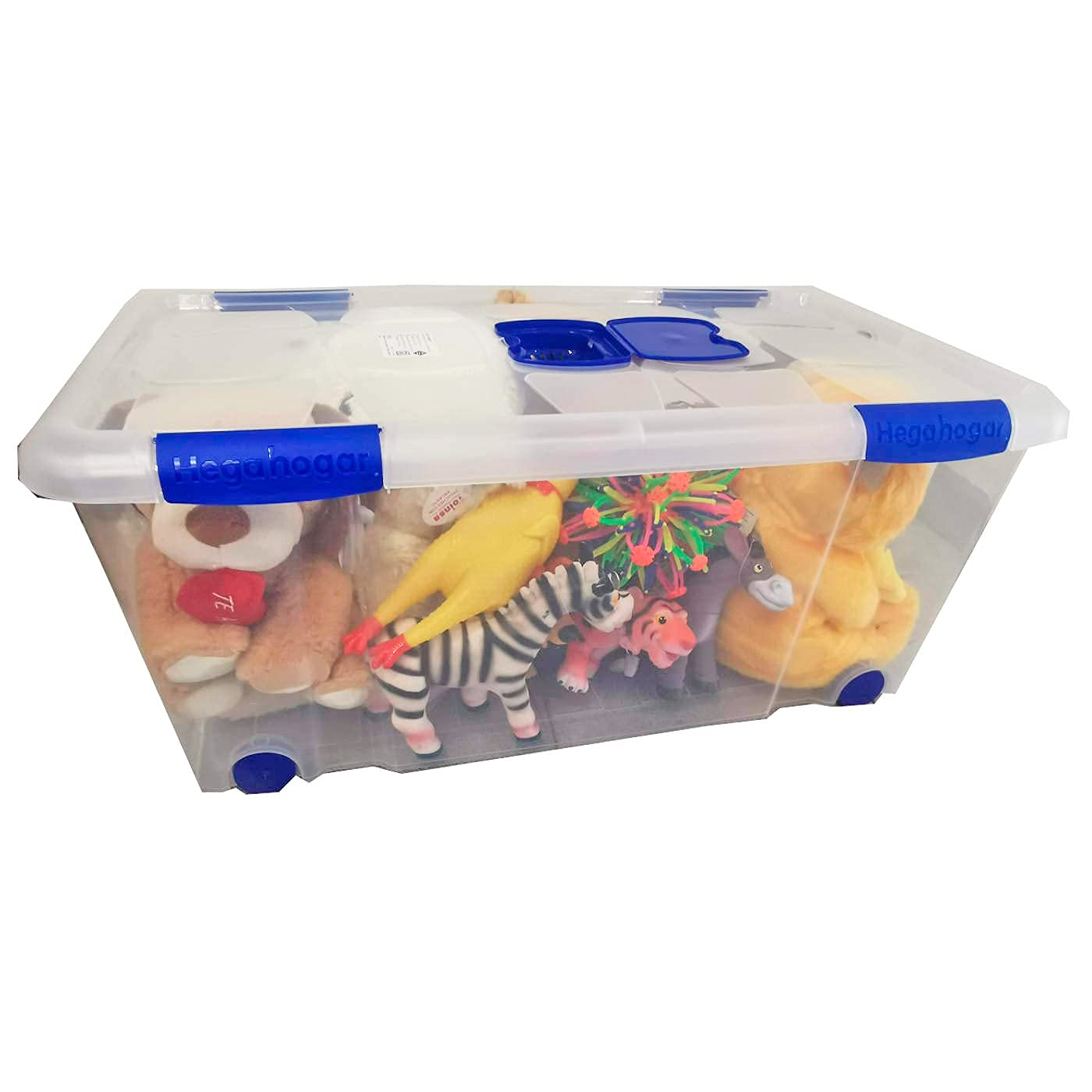 Acan Tradineur - Confezione da 6 scatole di immagazzinaggio – Realizzato in plastica – Contenitore per giocattoli, libri, vestiti, coperte, n. 7 – 30 x 73 x 41 cm – 61 L