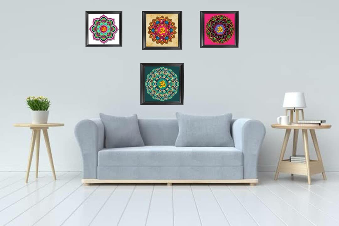 YANTRAM VEDIC PRODUCTS AUM Wall Frame Office Table Frame with POSSITIVE Energy with Set of 4 PCS