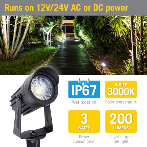 Image of Armacost Lighting White 3W LED Landscape Light with Spike 412923